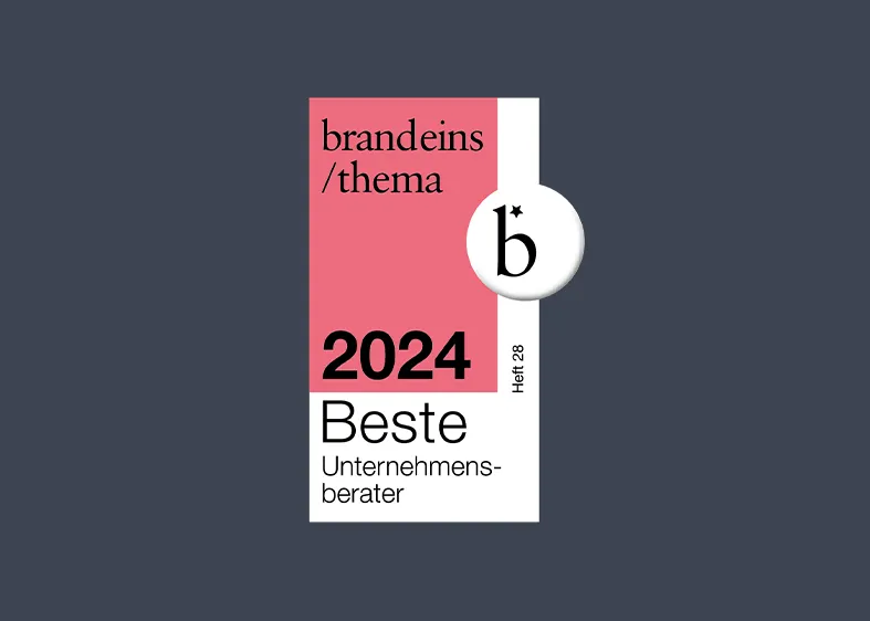 Prof. Roll & Pastuch ist ausgezeichnet von brand eins und Statista: Beste Unternehmensberater 2024