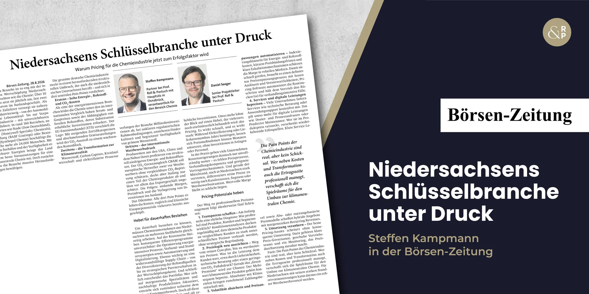 Niedersachsens Schlüsselbranche unter Druck – Steffen Kampmann und Daniel Seeger in der Börsen-Zeitung