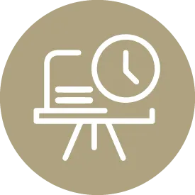 Icon: White Board mit Uhr
