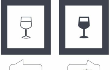 Das Beispiel 'Auf den Rahmen kommt es an' geht es um ein Glas, das je nach Sichtweise, halb leer oder halb voll ist.