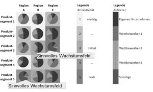 Visualisierung der Analyse über potenzielle Wachstumsfelder