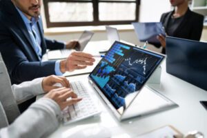 Dashboards and KPIs need to be reviewed regularly. This involves checking charts on the computer.