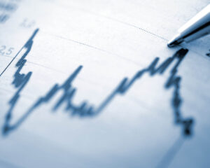 Zinsschwankungen als Graph auf Papier