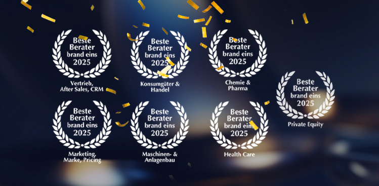 Auszeichnungen als Beste Unternehmensberater 2025 für Prof. Roll & Pastuch von brand eins
