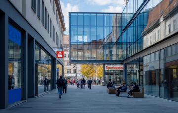 Sparkassen-Filiale in einer Innenstadt